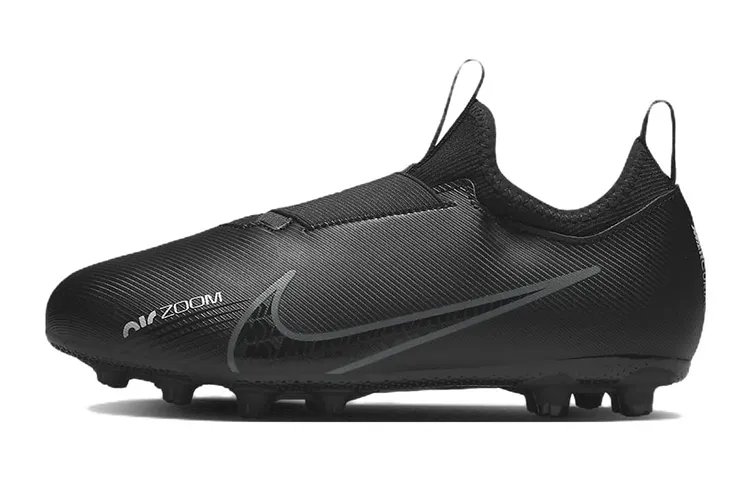 Nike Zoom Vapor 15 Synthetic Leather Slip Resistant Cushioning Abrasion Resistant Low top Soccer Shoes Black Kids'