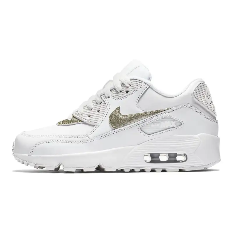 Nike Air Max 90 White Metallic Gold Star GS