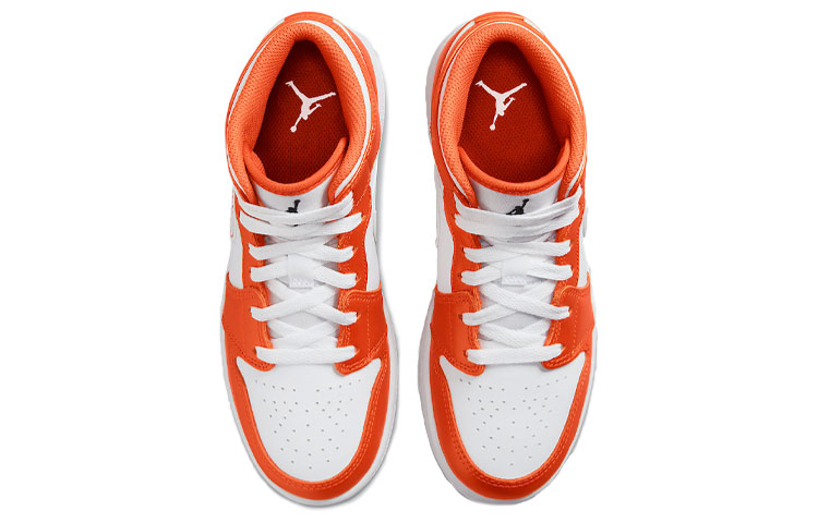 Кроссовки Jordan Air Jordan 1 Mid (бело-оранжевые) — фото 8