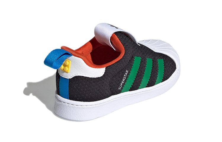 Детские кеды adidas Originals Superstar 360 (черно-бело-зелено-желтые) — Чёрный / белый / зелёный / жёлтый — фото 6