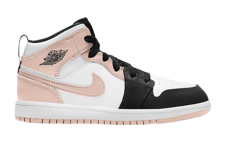 Детские кроссовки Jordan Air Jordan 1 Mid (черно-бело-розовый) — фото 4
