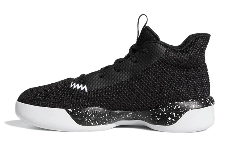 Adidas Pro Next K Abrasion Resistant Mid top Children's Basketball Shoes Black White Kids'