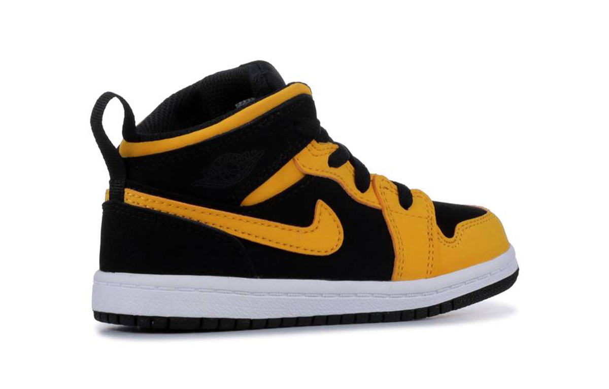 Кеды Jordan Air Jordan 1 Mid Reverse New Love (черно-желтые) — фото 5