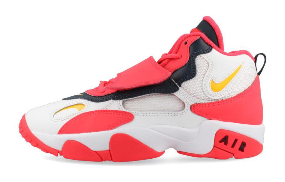 Nike Air Max Speed Turf Abrasion Resistant Abrasion Resistant Mid top Basketball Shoes White Red Unisex