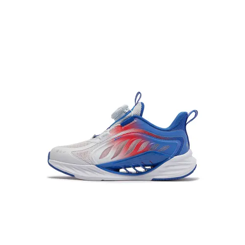 Xtep Hydrogen Wind 8.0, comfortable for sport, non-slip and wear-resistant, low-cut children's running shoes, Xtep White Lyon Blue, children's version