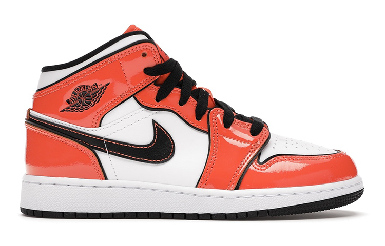 Кеды Jordan JordanAir 1 Mid (бело-оранжевые) — фото 4