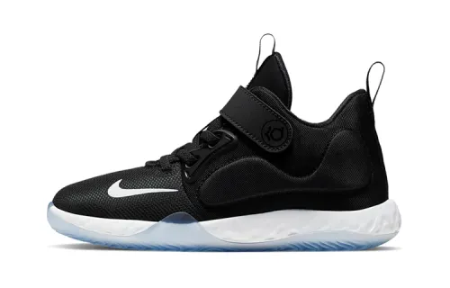 Nike KD Trey 5 VII Durant low-top children's basketball shoes black and white for small and medium-sized children