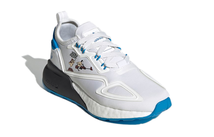 Детские кроссовки adidas originals ZX 2K Boost Star Wars J (бело-сине-черные) — фото 4