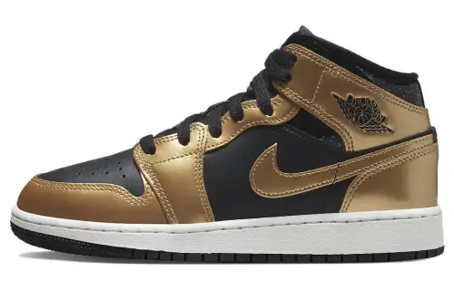 Jordan 1 Mid SE Metallic Gold Black GS