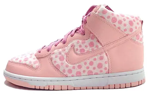 Nike Dunk Slip Resistant Cushioning Abrasion Resistant High top Skateboard Shoes Pink White Spot Unisex