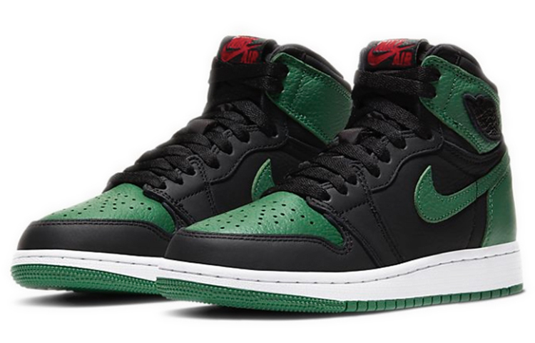 Кеды Jordan Air Jordan 1 Retro High OG (черно-зеленые) — Чёрныйзелёный — фото 5