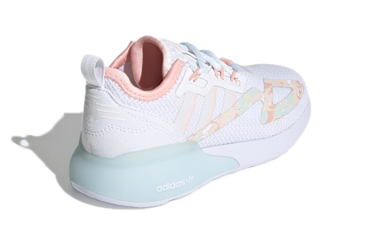 Детские кроссовки adidas originals ZX 2K (бело-розово-голубые) — фото 4