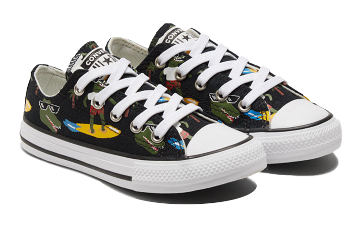 Детские кеды Converse Chuck Taylor All Star (черно-зелено-желтые) — Чёрный / зелёный / жёлтый — фото 3