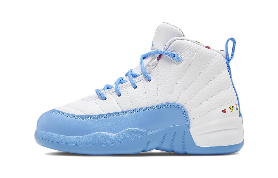 Детские кроссовки Jordan Jordan Air Jordan 12 Retro Emoji (сине-белые)