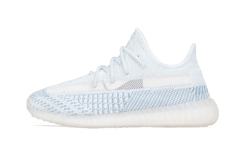 Кроссовки adidas Yeezy Boost 350 V2 (бело-голубые)