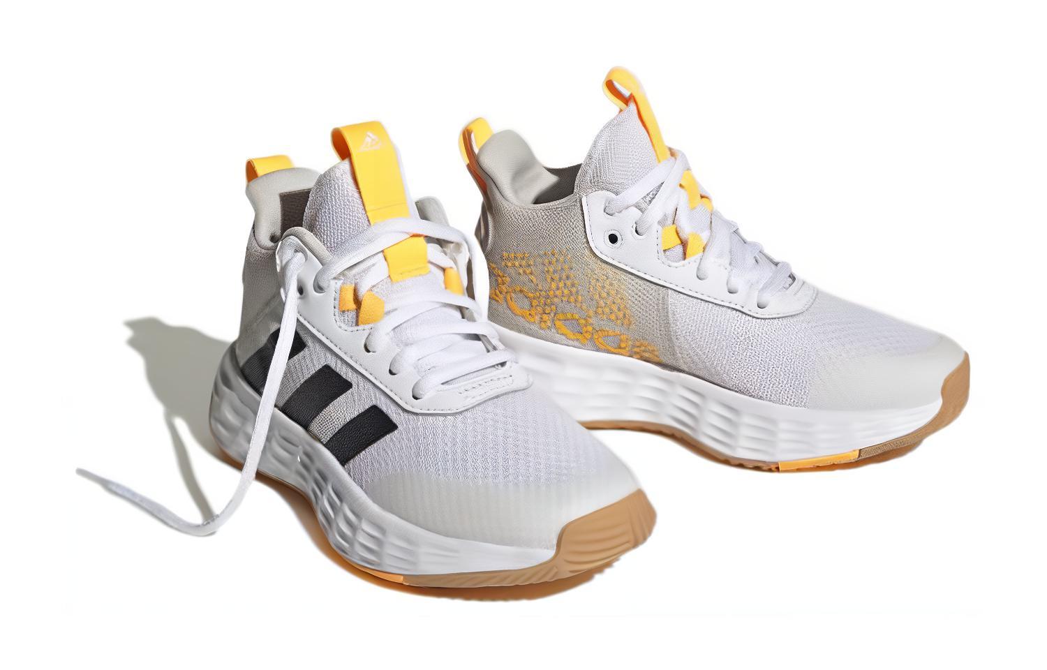 Детские кроссовки adidas OwnTheGame 2.0 K (бело-черно-желтые) — фото 5