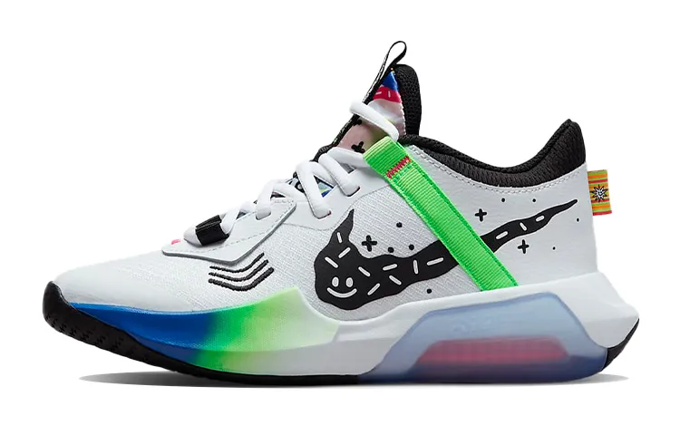 Nike Game Ready Slip Resistant Cushioning Abrasion Resistant Low top Children's Basketball Shoes White Green Kids'
