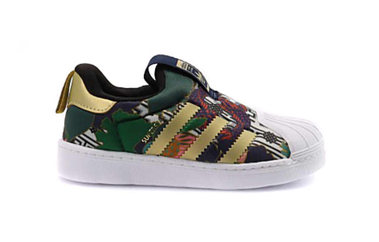 Кеды adidas originals Superstar (желто-зелено-красный) — фото 2