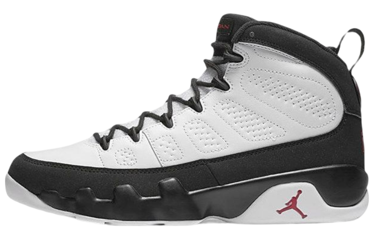 Jordan Air Jordan 9 Retro OG leather simple and comfortable non-slip high top children's basketball shoes black and white 2016 version