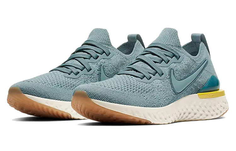 Кроссовки Nike NikeEpic React Flyknit 2 GS (серо-голубые) — Серыйсиний — фото 3