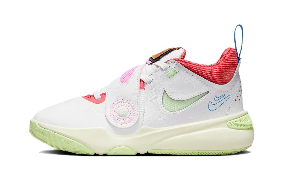 Детские кроссовки Nike Team Hustle D 11 LIL (желто-белые)