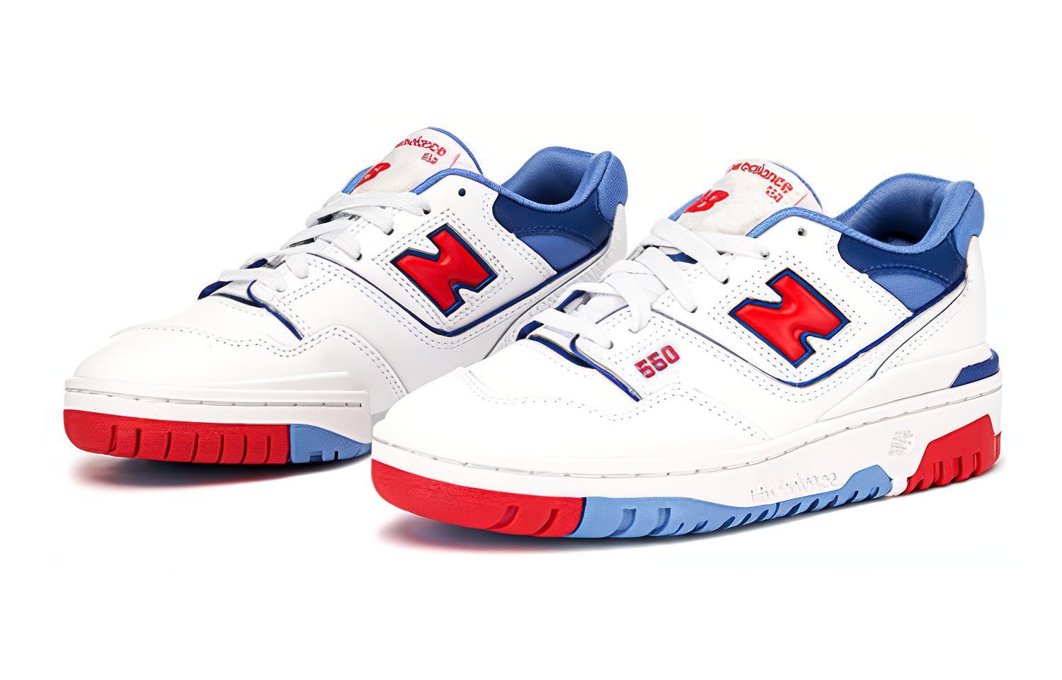 Детские кеды New Balance 550 (бело-красные) — Белыйкрасный — фото 3