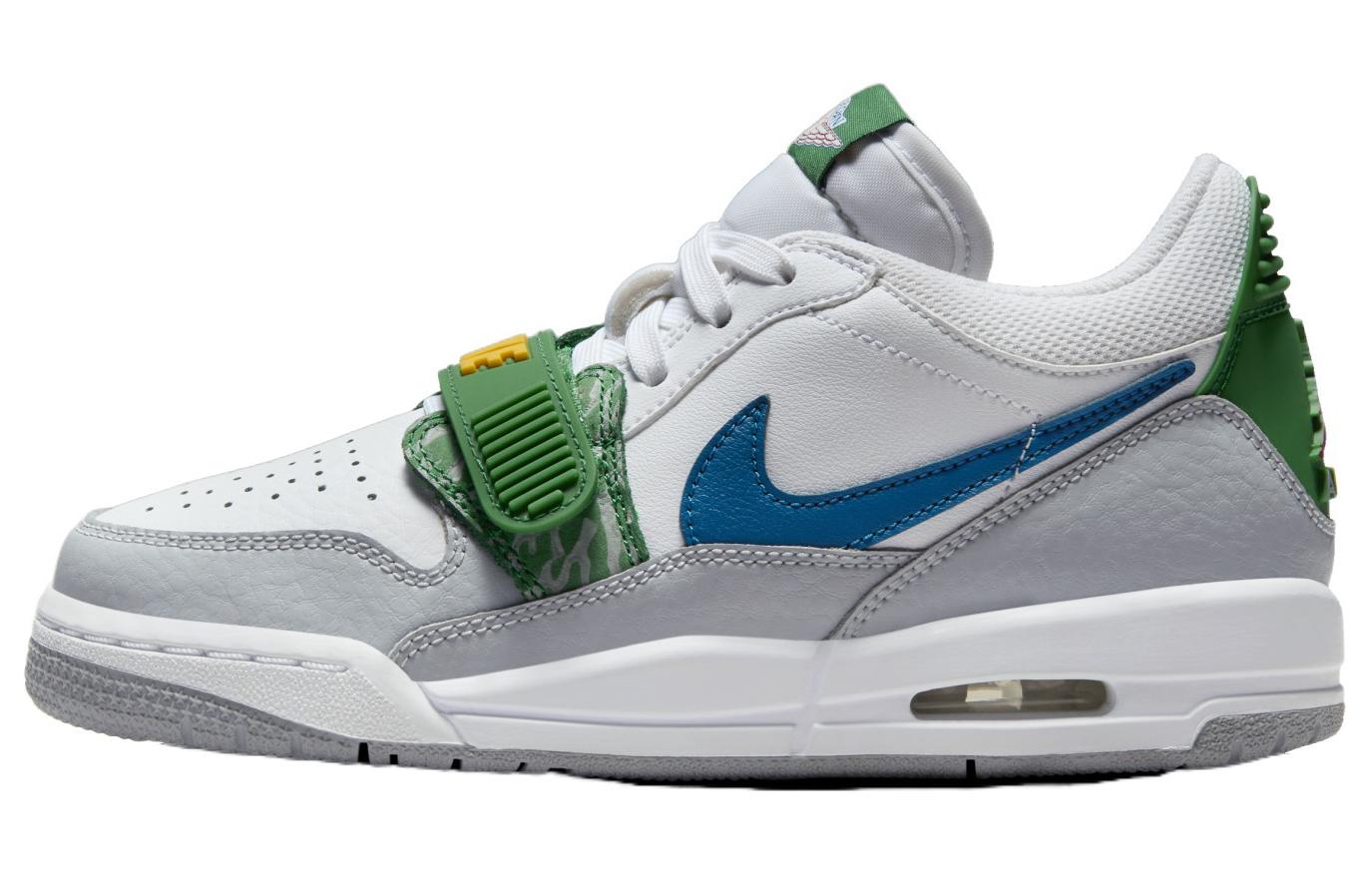 Jordan Legacy 312 Air Jordan Low, comfortable and versatile, shock-absorbing and wear-resistant, low-top children's basketball shoes, white and green