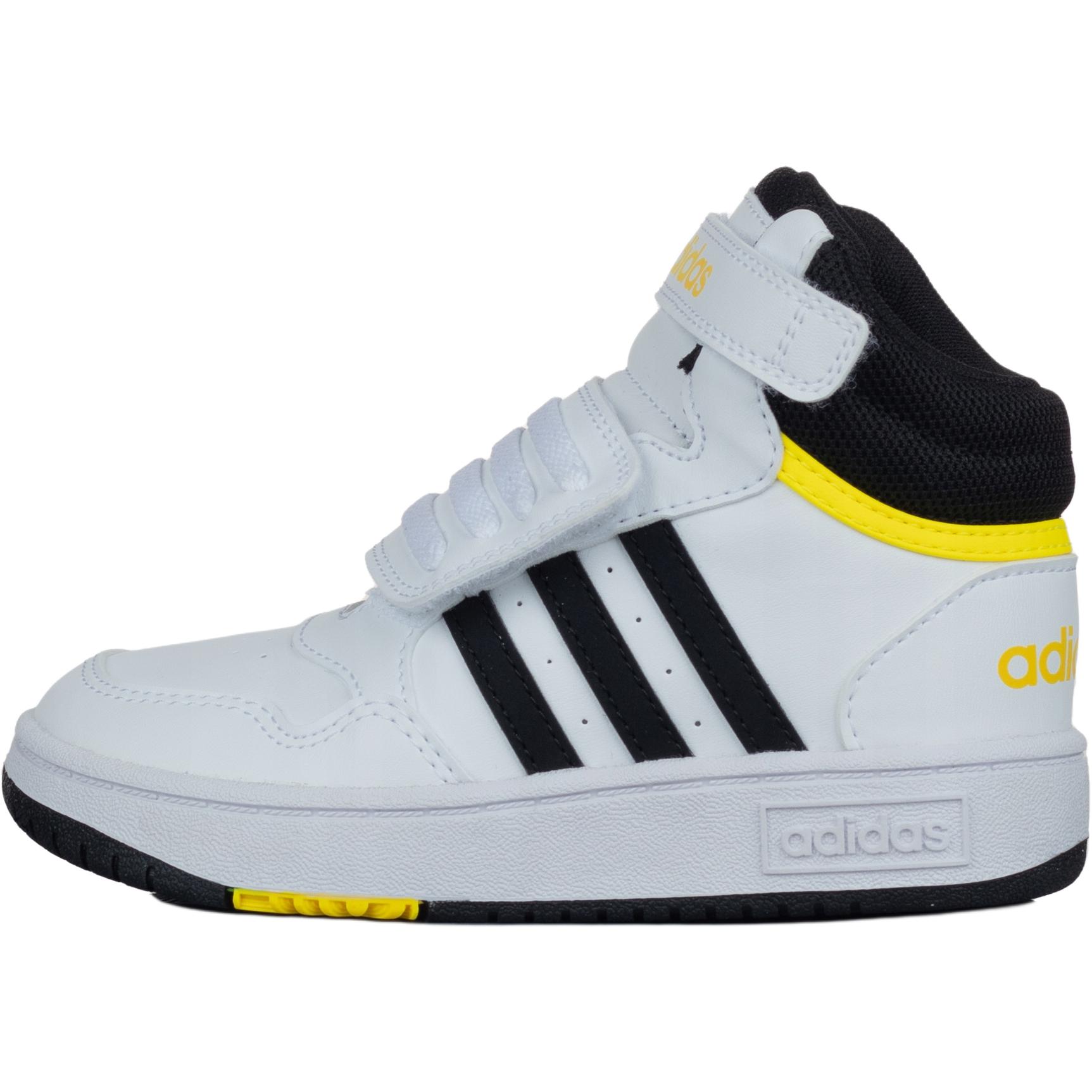 Детские кеды adidas neo Hoops Mid (черно-белые)