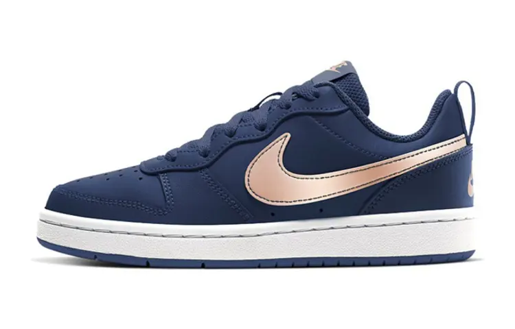 Nike Court Borough 2 Low 2 Synthetic Leather, Leather Low top Skateboard Shoes Marine Blue Unisex