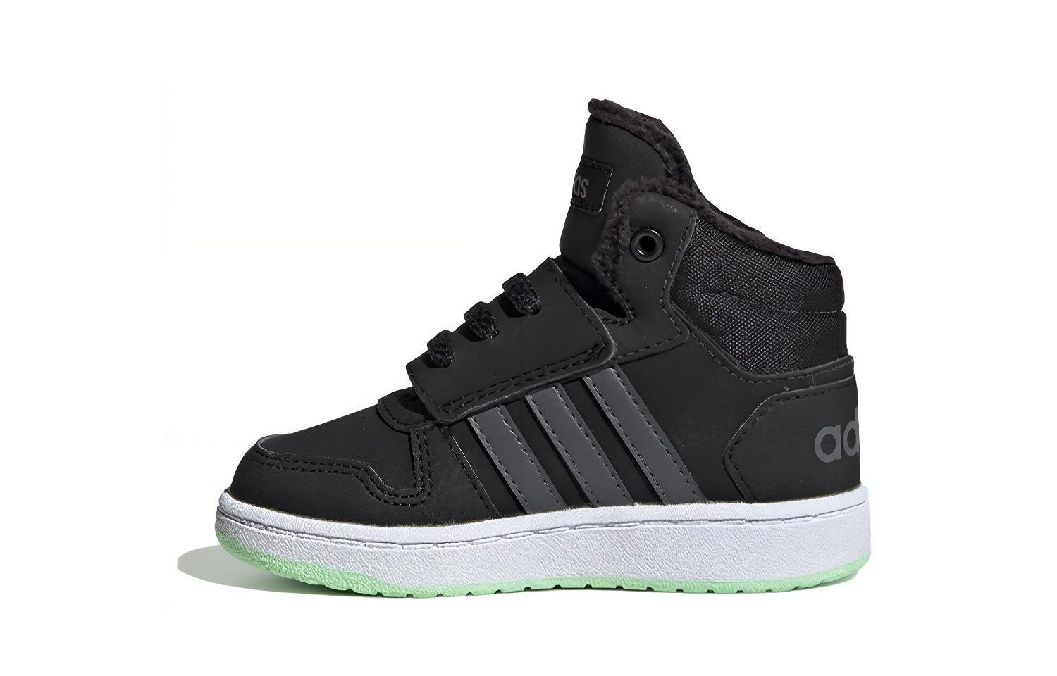 Детские кроссовки adidas adidas neo Hoops 2.0 (черно-бело-зеленые)