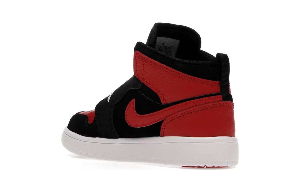 Детские кеды Jordan Air Jordan 1 (черно-красный) — фото 5