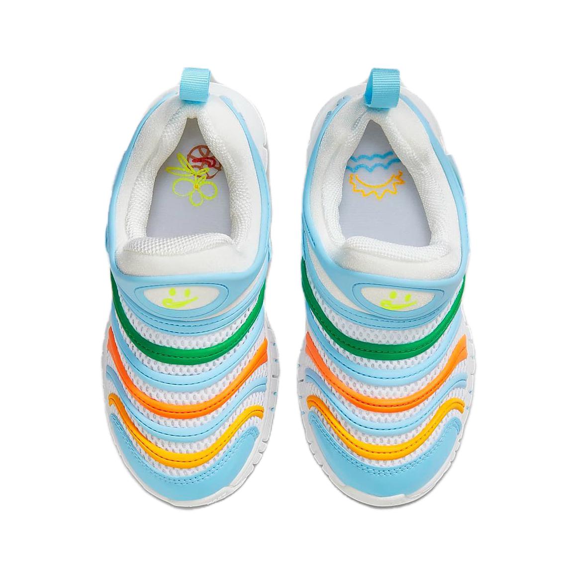 Детские кроссовки Nike Dynamo Free BR PS (зеленые) — 白色/白色/水宝蓝/黑 — фото 5