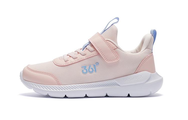 361°KIDS Antibacterial technology, lightweight, versatile sports and casual shoes for students, shock absorption, non-slip, wear-resistant, breathable, low-top, children's running shoes, pink, children's style