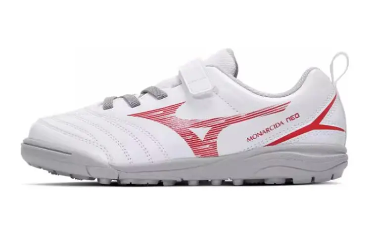 Mizuno Slip Resistant Abrasion Resistant Cushioning Balance Low top Kids' Soccer Shoes White Red Kids'