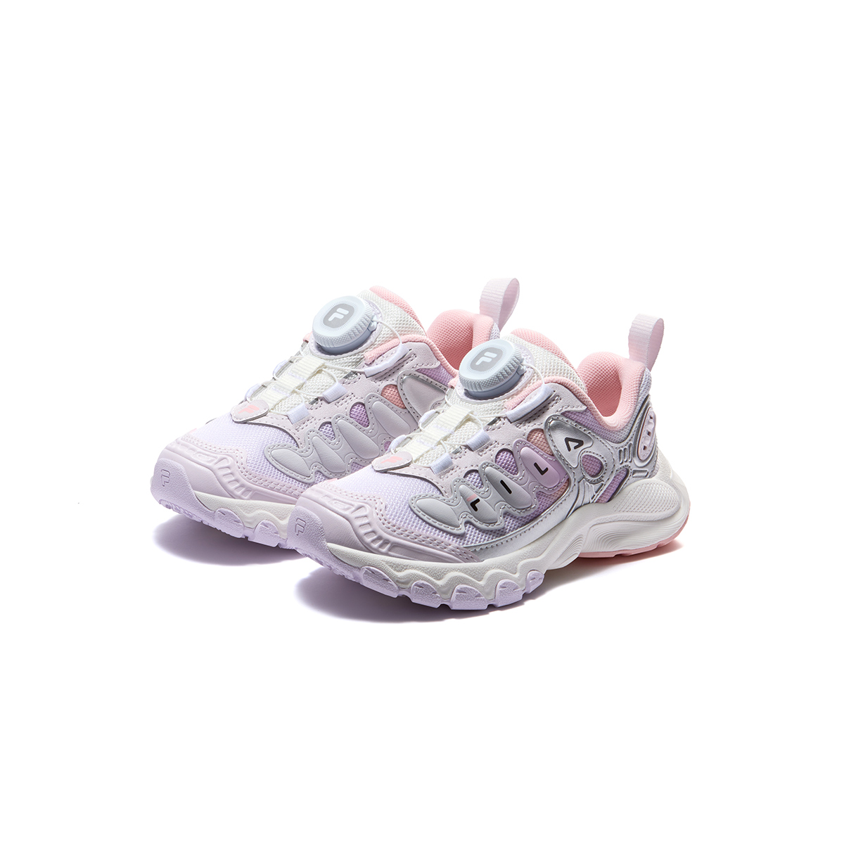 Детские кроссовки Fila KIDSHeritage-FHT RUFFLE SOUTH / (бежевые) — 黑/帆船蓝 淡紫色/兰花紫 奶白/深褐棕 消逝蓝/融合灰 黑/绽放粉 — фото 8