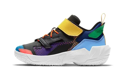 Jordan Why Not Zer0.4 leather, comfortable and versatile, non-slip, shock-absorbing and wear-resistant, low-cut children's basketball shoes, colorful stitching, small and medium-sized children