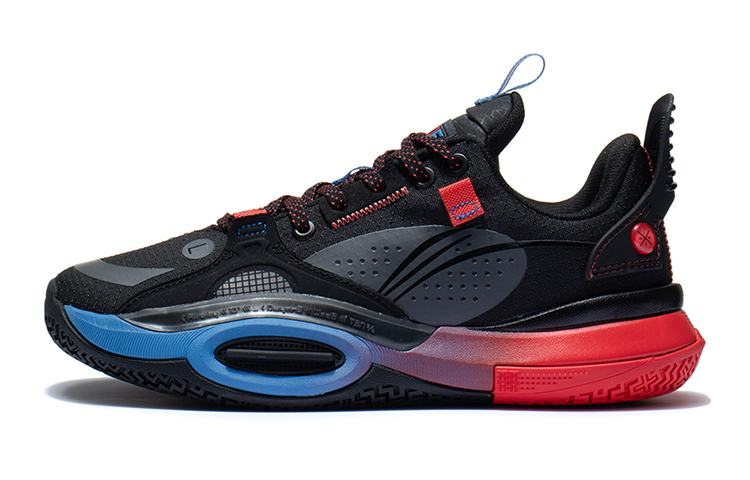 Li-Ning Children's City 10 V1 Comfortable Sports Low-top Basketball Shoes Black Red Blue Children's Style
