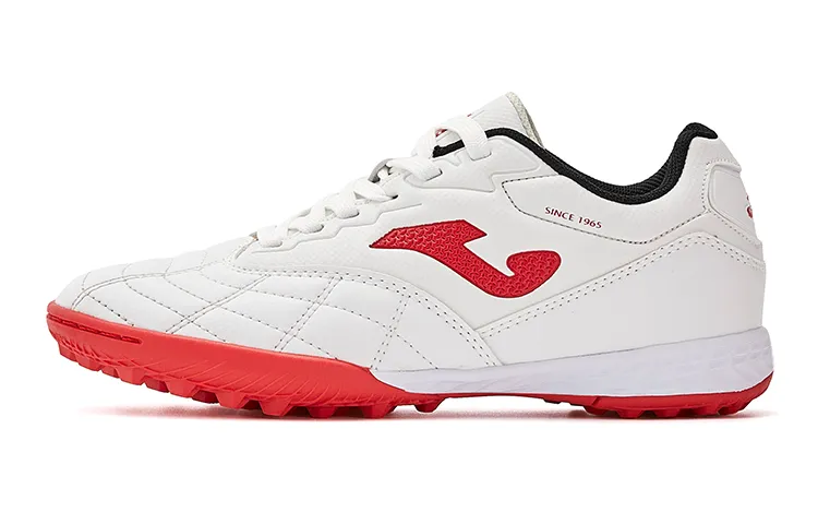Joma Liga T1 Tf Comfortable Round Toe Slip Resistant Abrasion Resistant Low top Kids' Soccer Shoes White Red Kids'