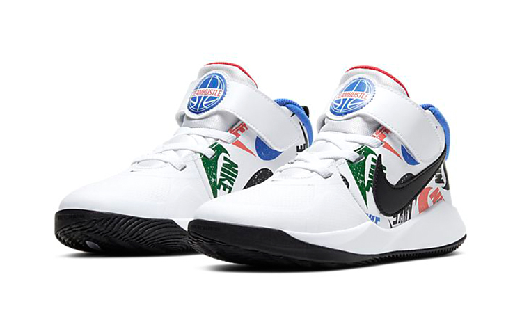 Кроссовки Nike Team Hustle D 9 (белые с синим и красным) — Белыйсинийкрасный — фото 4