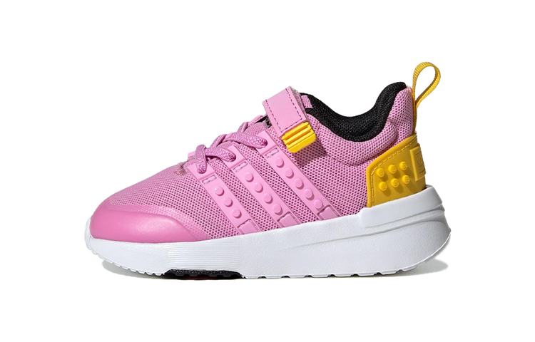 Детские кроссовки LEGO x adidas neo Racer TR21 Elastic (розово-желтые)
