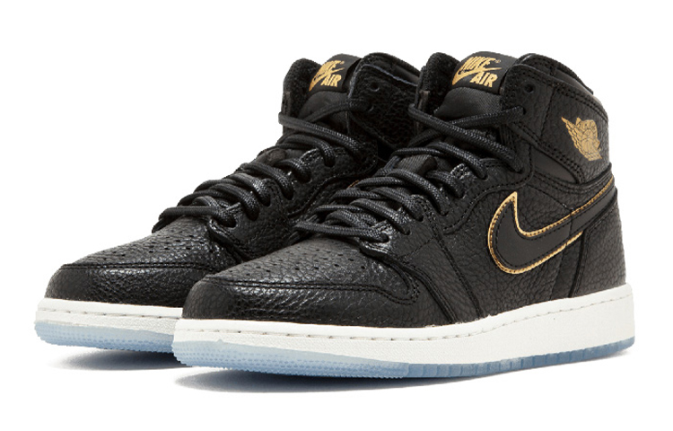 Кеды Jordan Air Jordan 1 High (черный / золотой) — Чёрный / золотой — фото 5