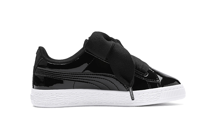 Кеды PUMA Basket Heart Patent Little (черно-белые) — фото 2