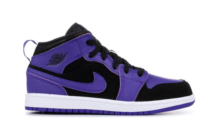 Детские кроссовки Jordan Air Jordan 1 Mid "Dark Concord" (черно-фиолетовые) — Чёрныйфиолетовый — фото 3