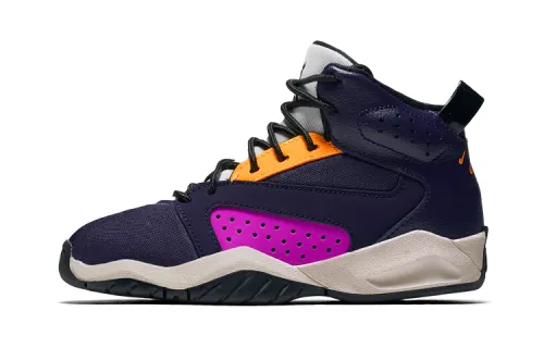 Jordan Lift off, comfortable, shock-absorbing and wear-resistant, high-top children's basketball shoes, orange, purple and white, children's style