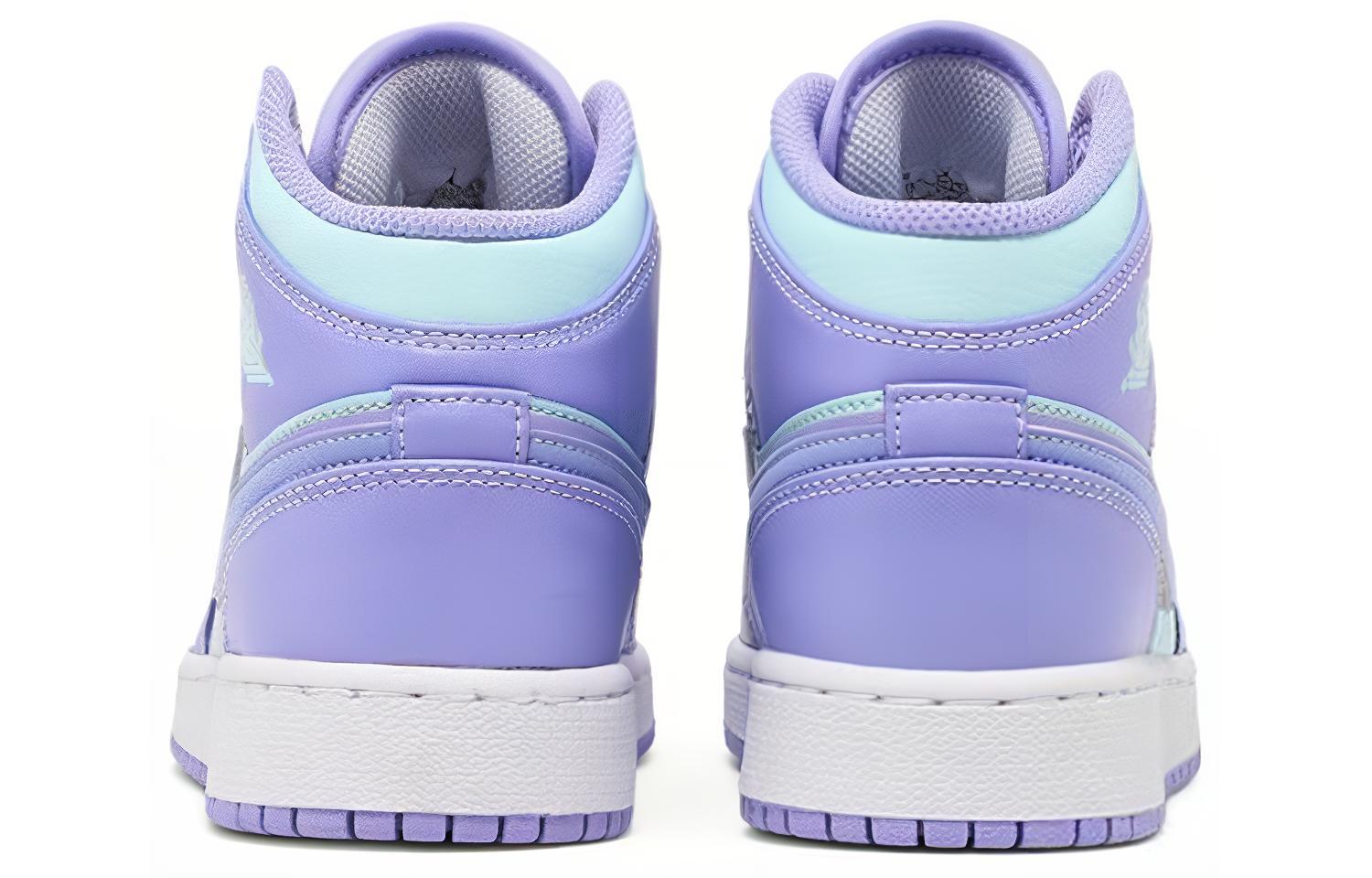 Кроссовки Jordan Air Jordan 1 Mid (фиолетово-сине-зеленые) — фото 5