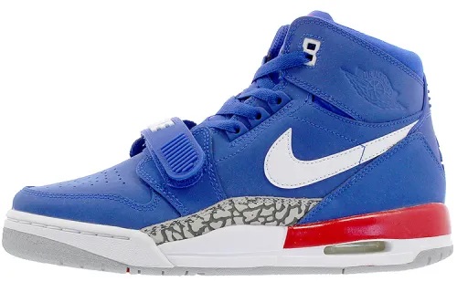 Jordan Legacy 312 leather piston anti-slip shock absorption high top basketball shoes red and blue same style for men and women