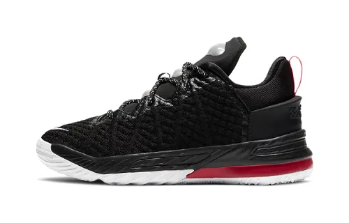 Nike Lebron 18 low top basketball shoes black and white small and medium-sized children