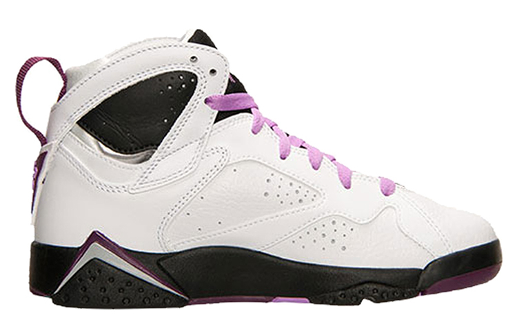 Высокие кроссовки Jordan Air Jordan 7 GS (бело-фиолетово-черные) — Белый / фиолетовыйкрасный / чёрный — фото 3