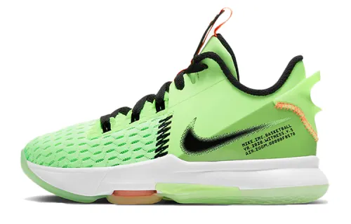 Nike Witness 5 Lebron Slip Resistant Cushioning Abrasion Resistant Low top Basketball Shoes Neon Green Unisex