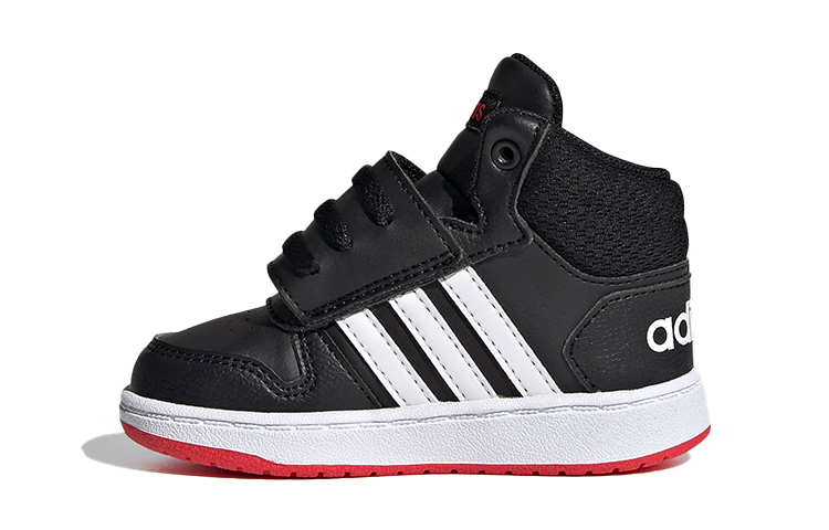 Детские кроссовки adidas neo Hoops 2.0 Mid (черно-бело-красные)